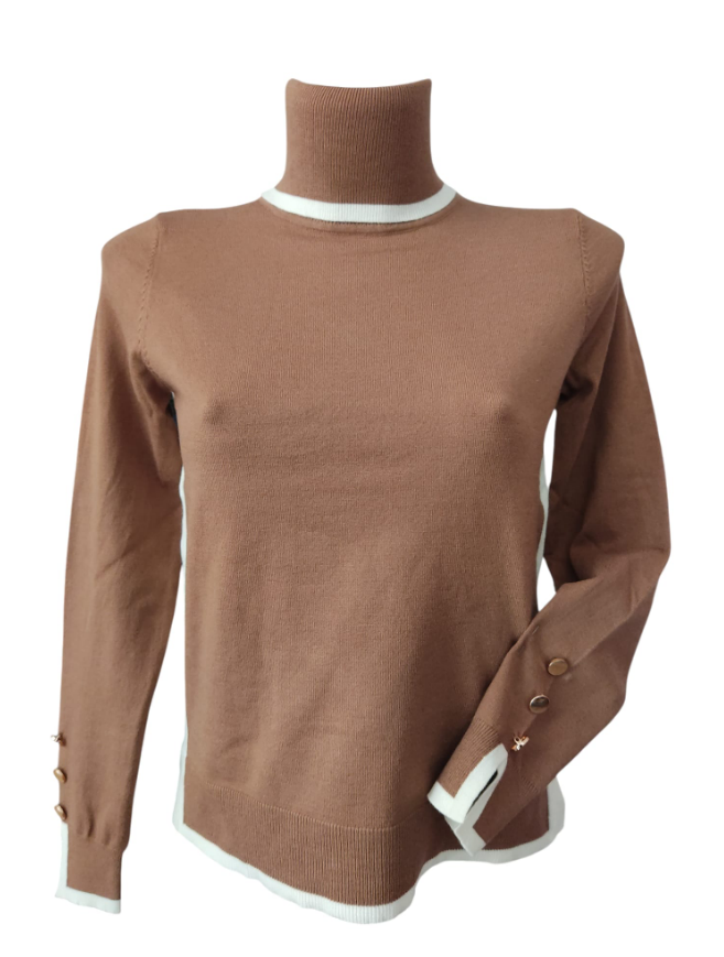 nina grey dolce vita viscosa fianchi contrasto  camel - foto 1