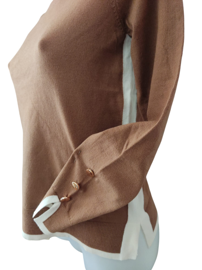 nina grey dolce vita viscosa fianchi contrasto  camel - foto 2