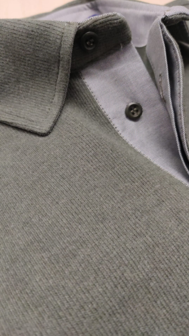 free man polo ml costina piatta interni tessuto  verde militare - foto 2