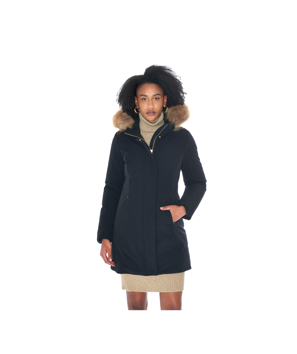 Cappotto tipo Parka nero da donna Yes Zee