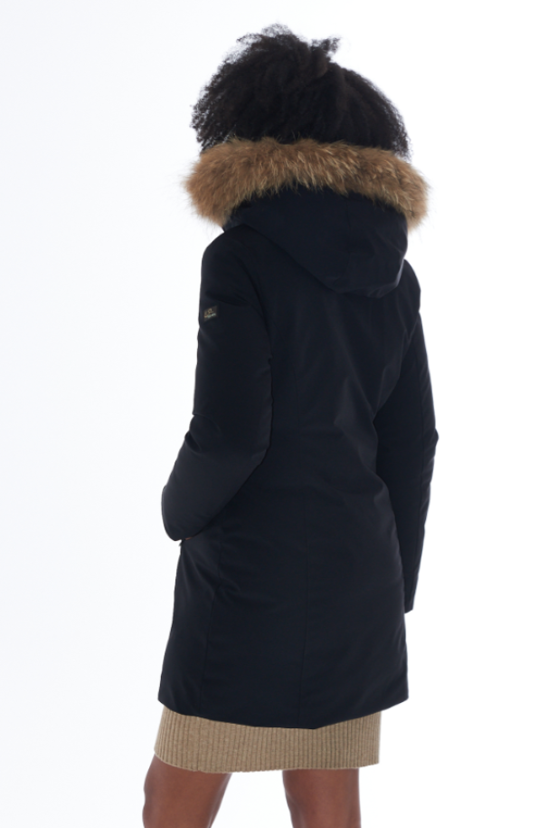 Cappotto tipo Parka nero da donna Yes Zee