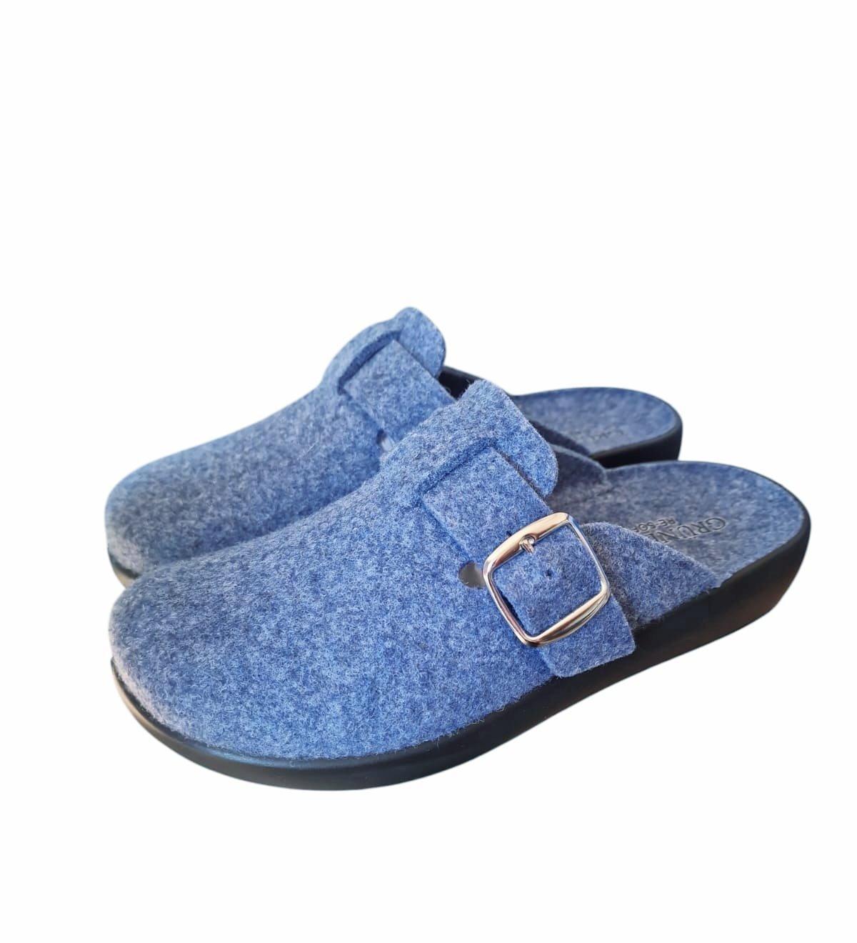 Pantofole in lana con fibbia da donna Grunland