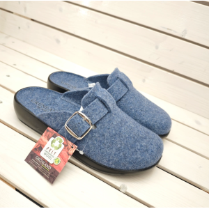 Pantofole in lana con fibbia da donna