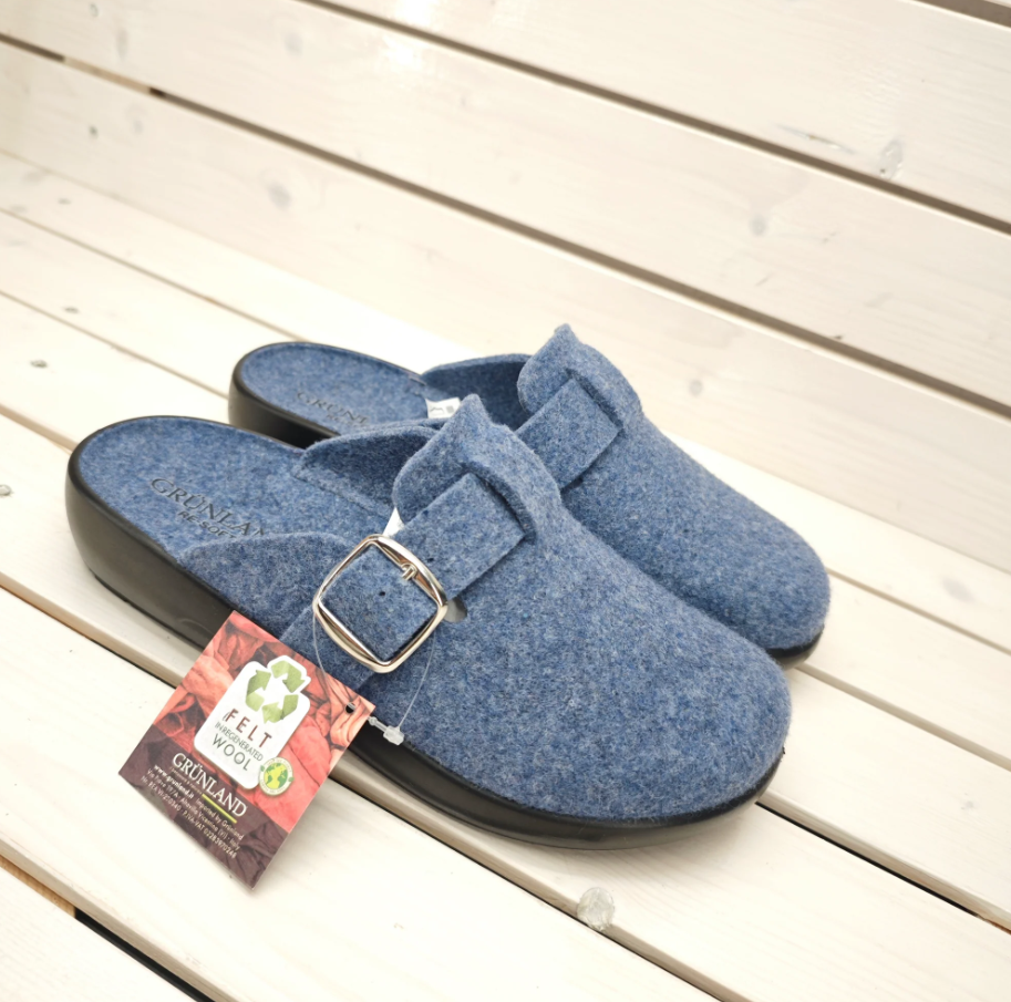 Pantofole in lana con fibbia da donna Grunland