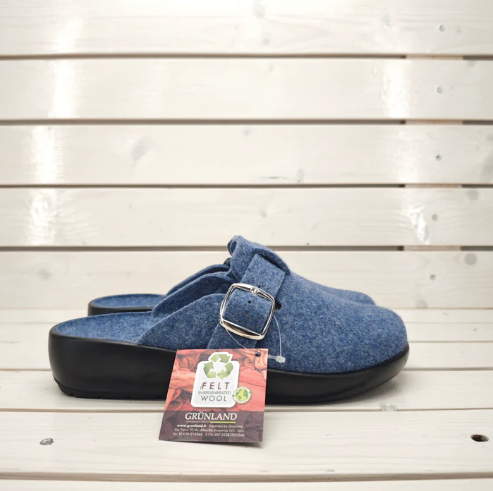 Pantofole in lana con fibbia da donna Grunland