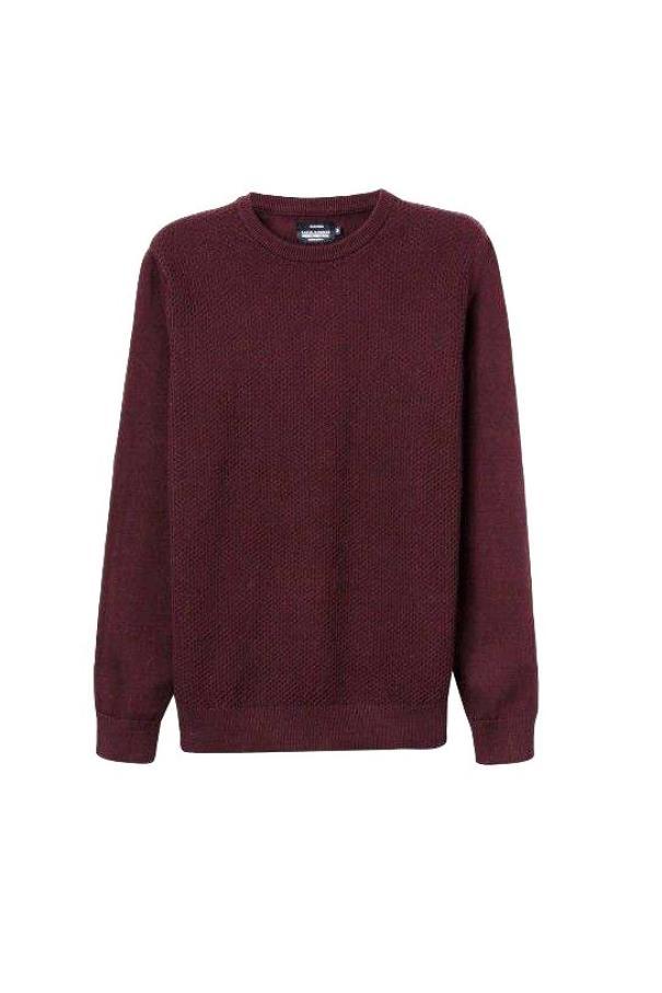 Maglione girocollo in cotone bordeaux uomo Tiffosi