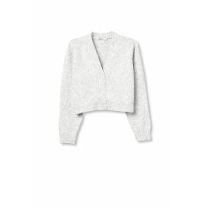 Cardigan crop grigio donna
