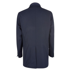 Cappotto monopetto con gilet removibile blu