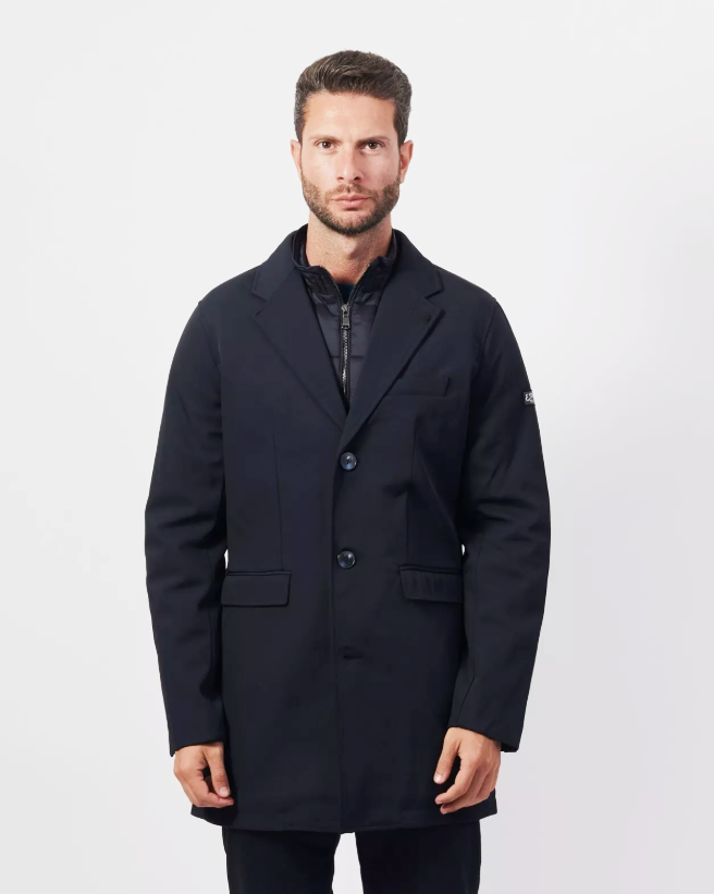 Cappotto monopetto blu Yes Zee uomo