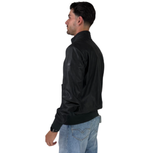 Giaccone in ecopelle uomo  nero