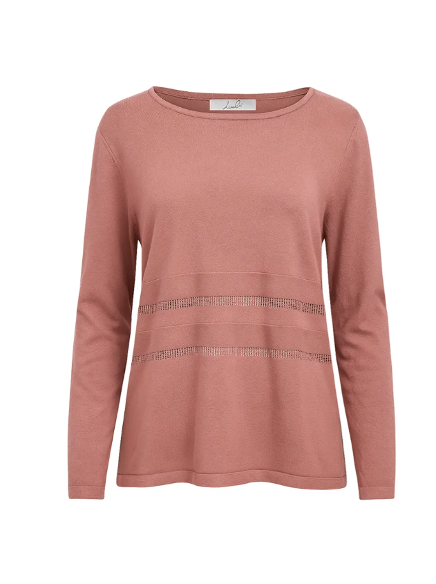 Maglioncino girocollo donna con strass Lizalu00f9