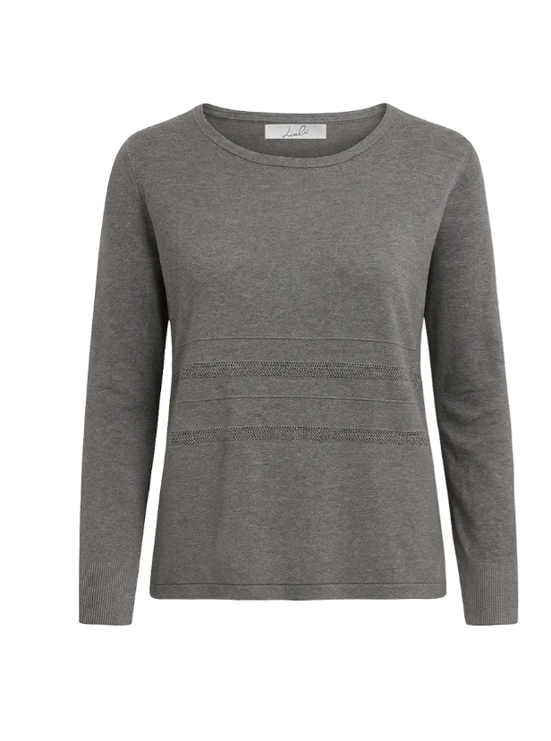 Maglioncino girocollo donna con strass Lizalu00f9