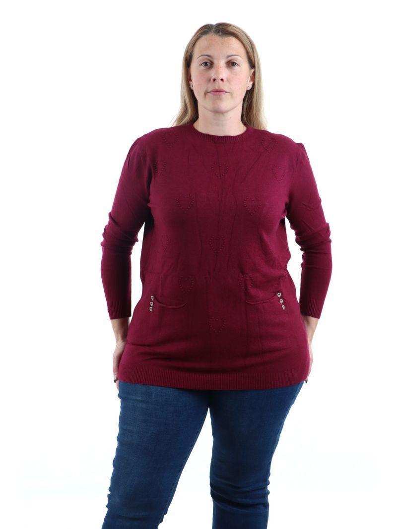 Maglioncino girocollo donna cuori Lizalu00f9