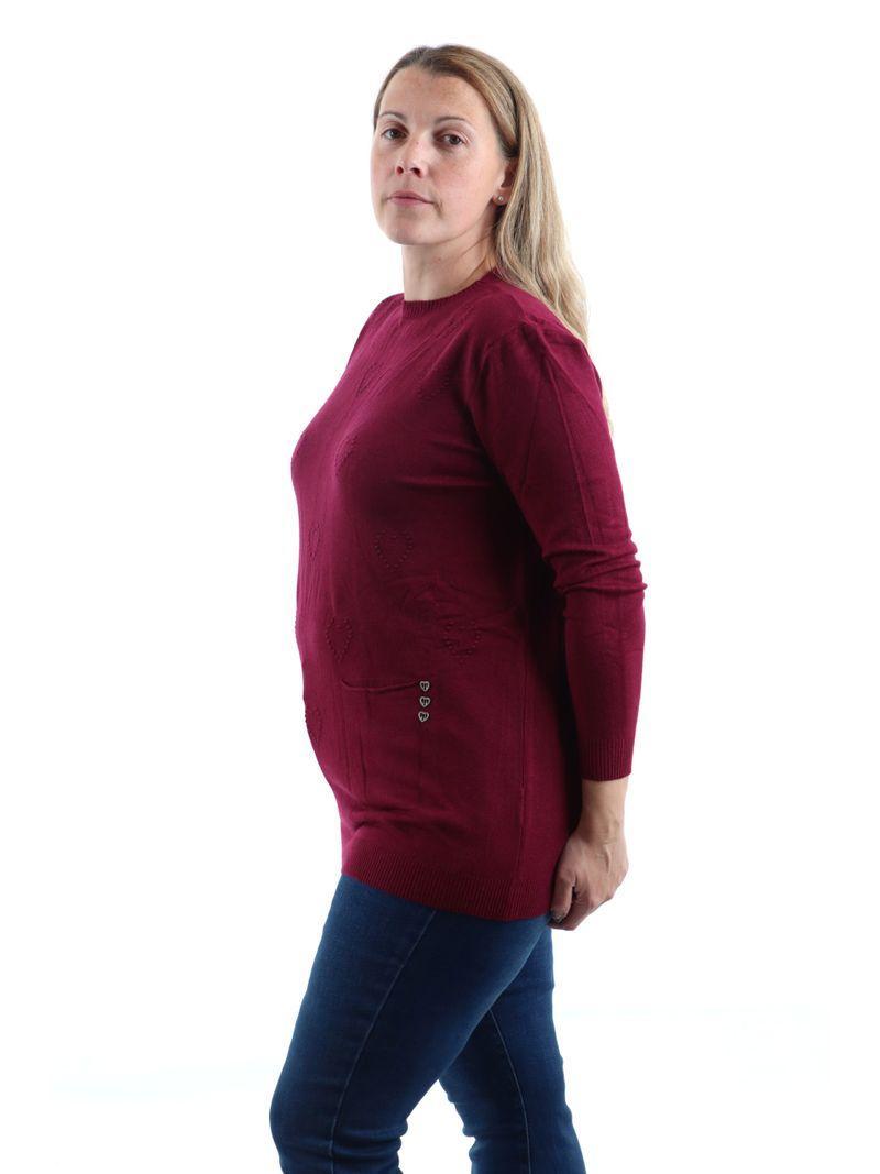 Maglioncino girocollo donna cuori Lizalu00f9