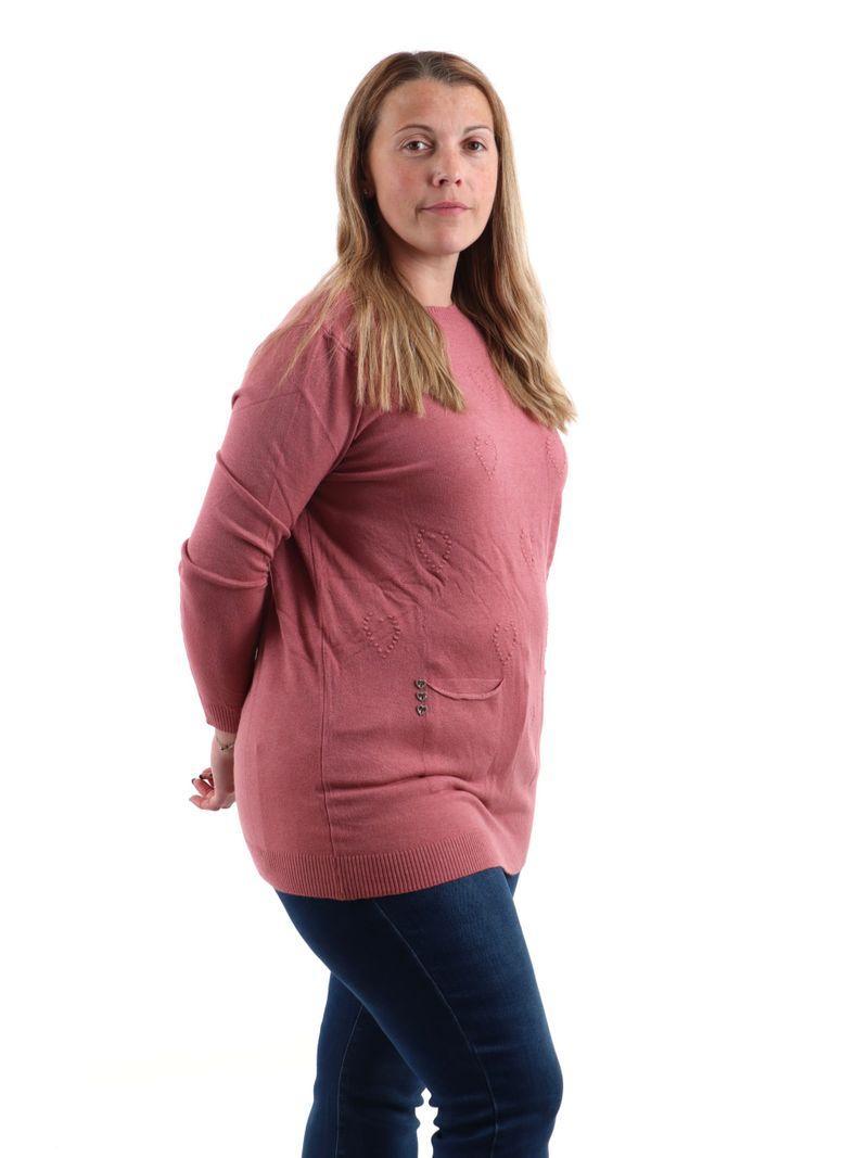 Maglioncino girocollo donna cuori Lizalu00f9