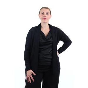 Cardigan nero aperto da donna lizalù