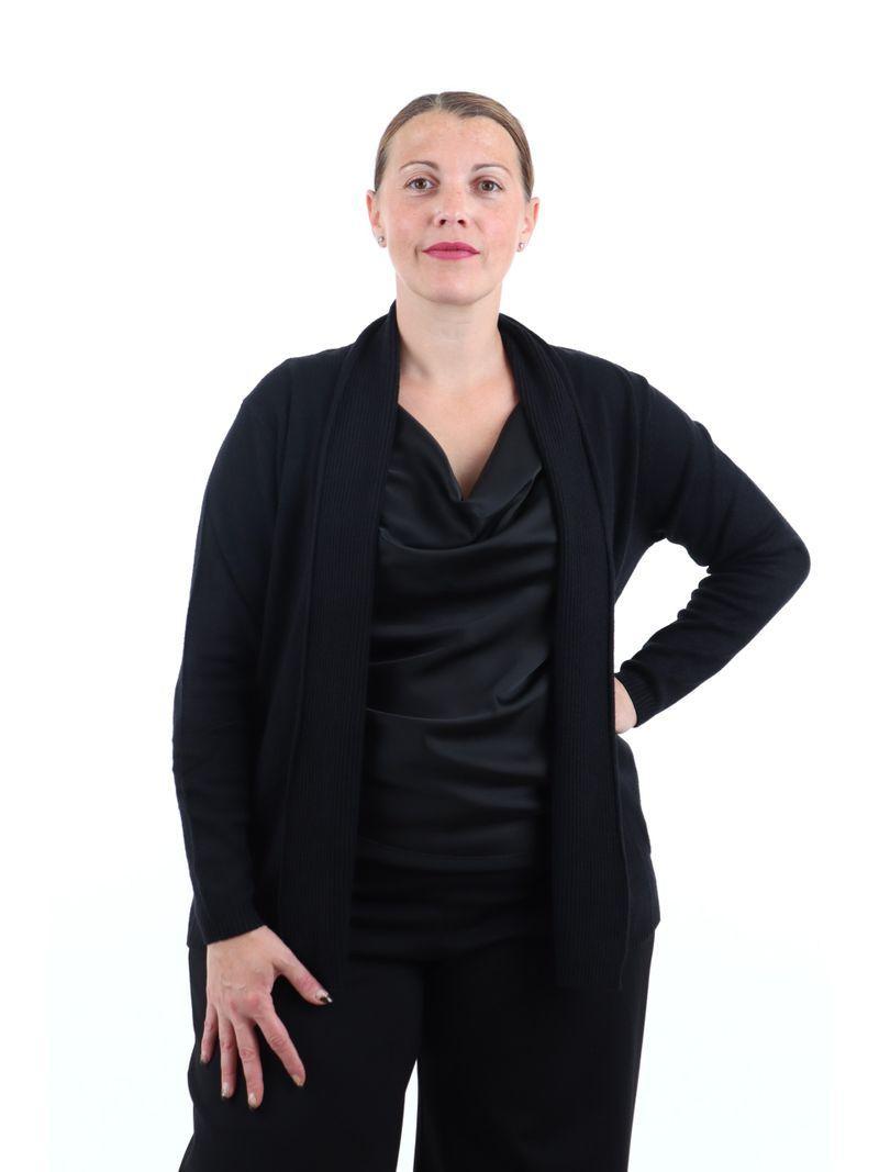 Cardigan nero aperto da donna Lizalu00f9