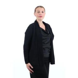 Cardigan nero aperto da donna lizalù