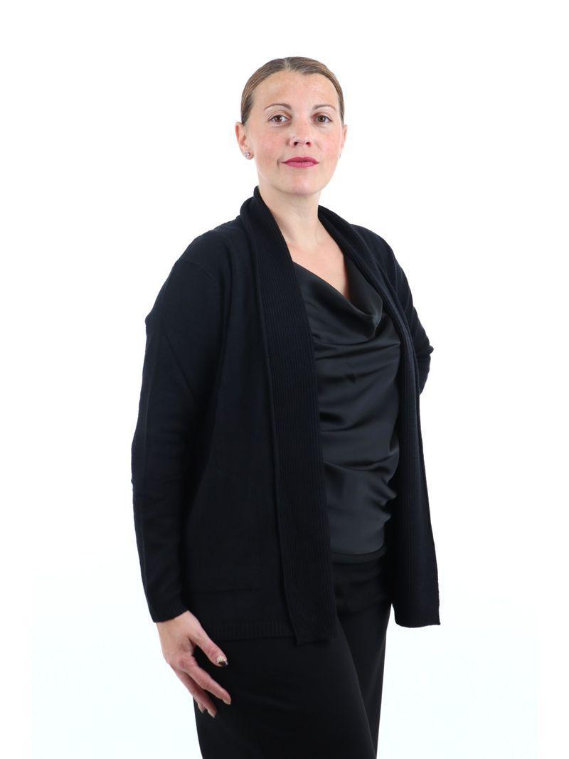 Cardigan nero aperto da donna Lizalu00f9