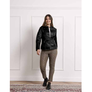 Giubbino in ecopelle da donna nero lizalù