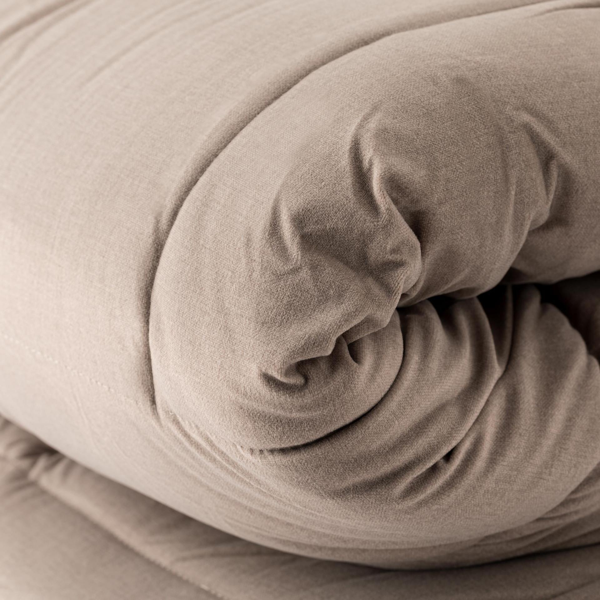 Trapunta Veloury velluto stampato 350 GSM  Fango