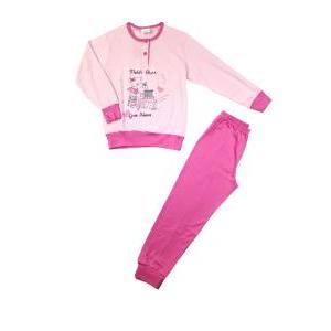 Pigiama cotone  jersey manica lunga bambina orsetto