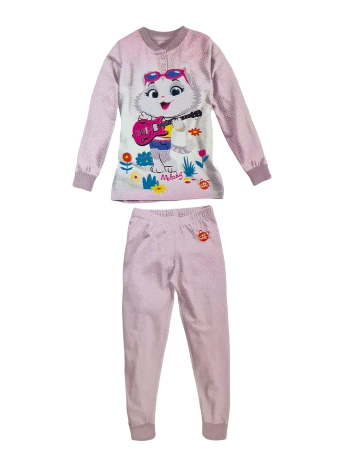 Pigiama cotone jersey manica lunga bambina 44 Gatti