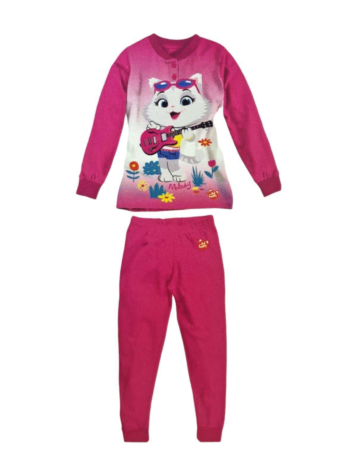 Pigiama cotone jersey manica lunga bambina 44 Gatti