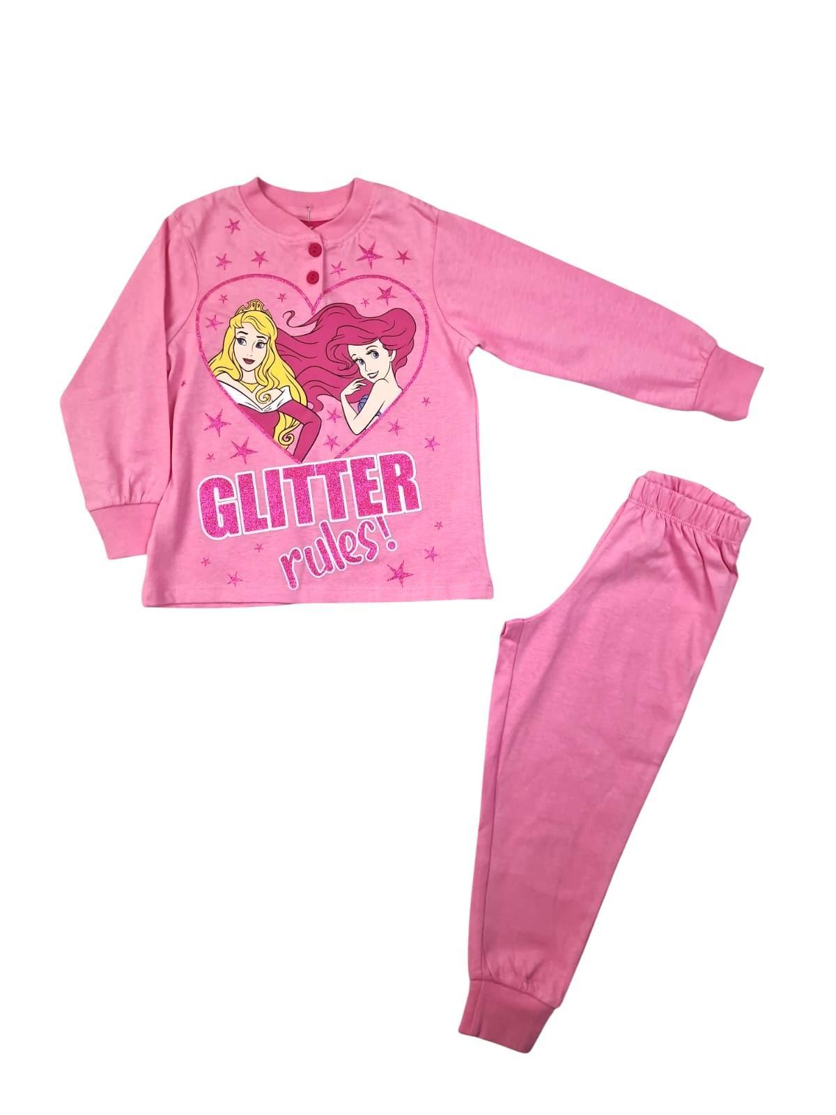 Pigiama cotone jersey manica lunga bambina Principesse Disney