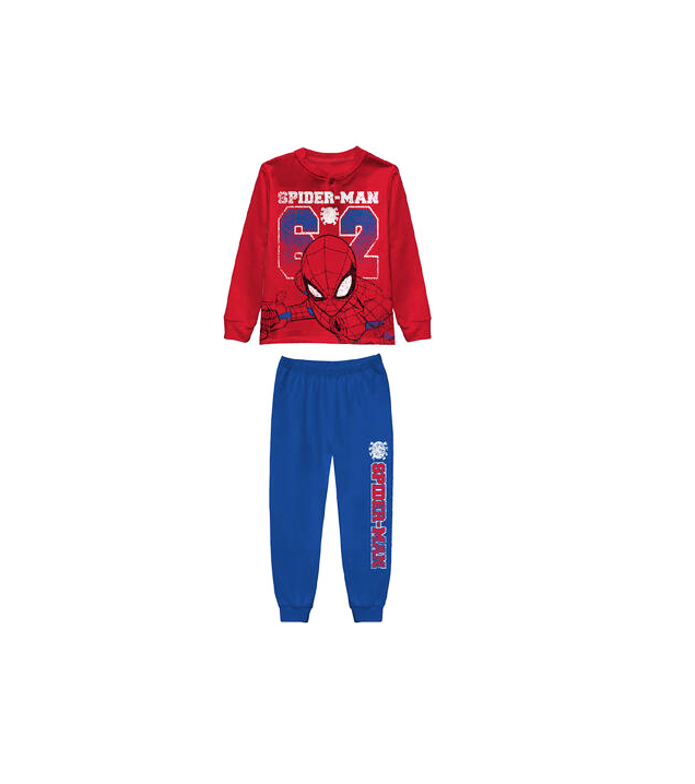 Pigiama bambino in cotone felpato Spiderman
