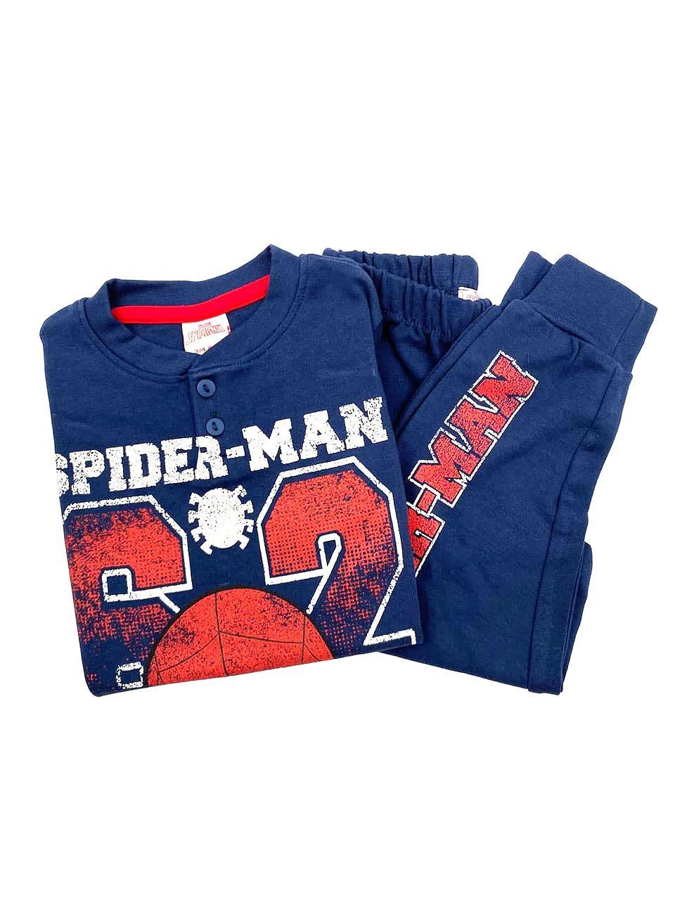 Pigiama bambino in cotone felpato Spiderman