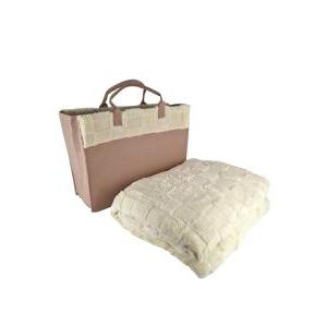 Borsa con plaid 200x220cm avorio