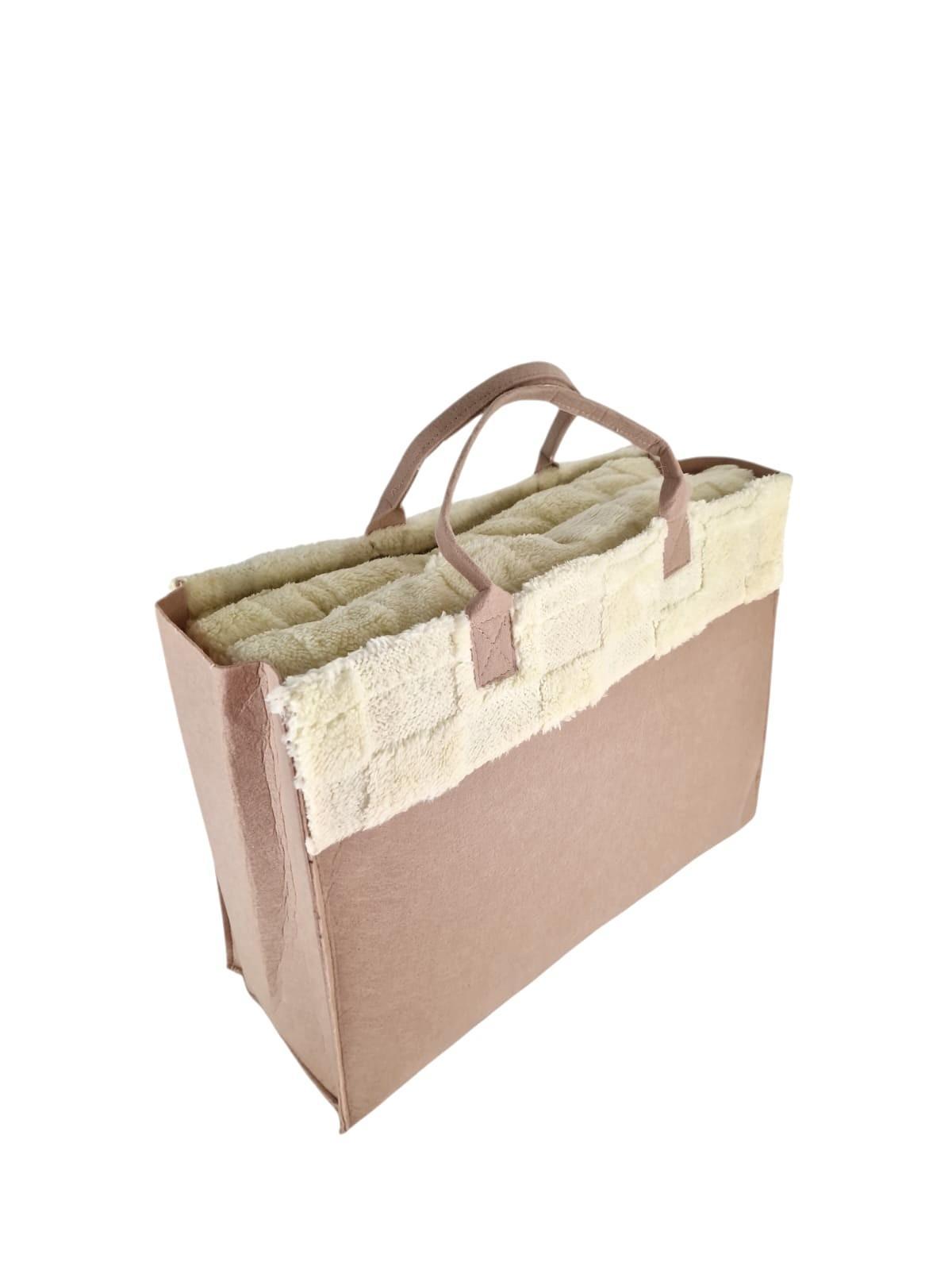Borsa con Plaid 200x220cm avorio