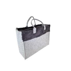 Borsa con plaid 200x220cm grigio