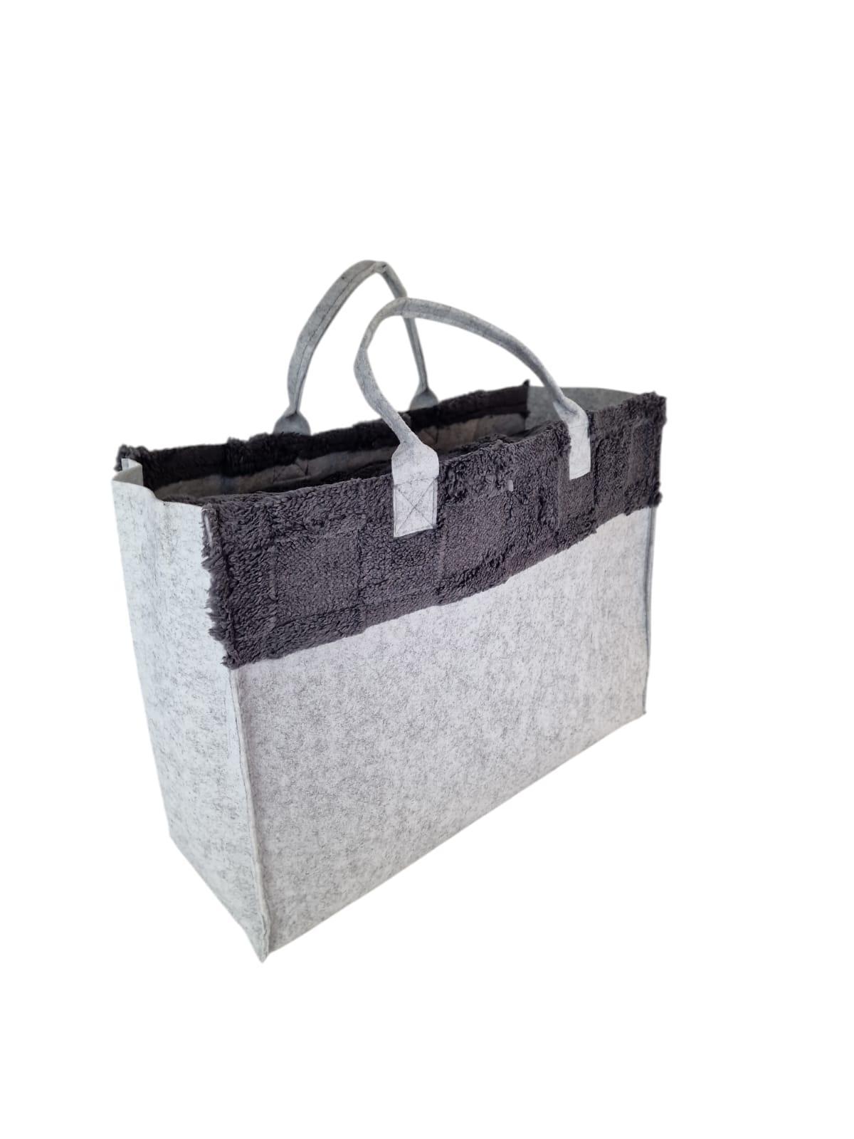 Borsa con Plaid 200x220cm grigio