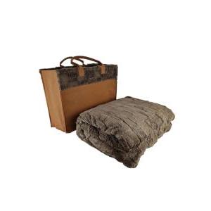 Borsa con plaid 200x220cm marrone