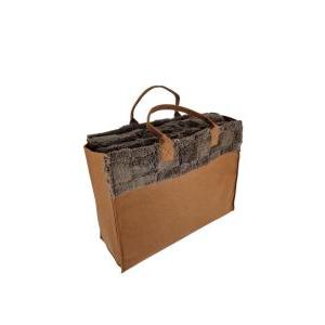 Borsa con plaid 200x220cm marrone