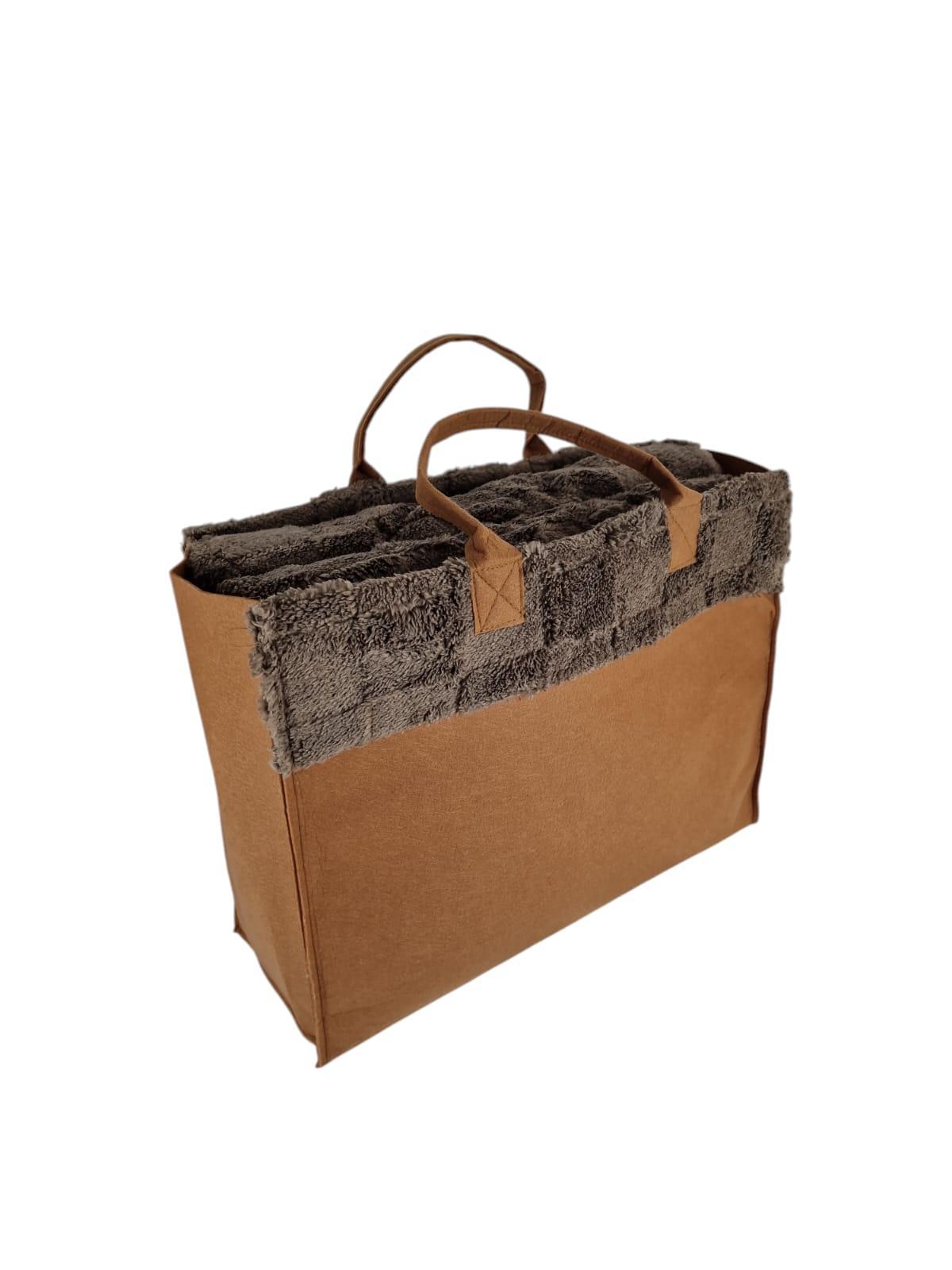 Borsa con Plaid 200x220cm marrone