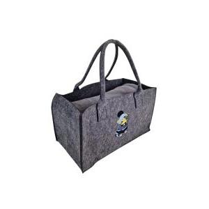 Borsa con plaid matrimoniale grigio
