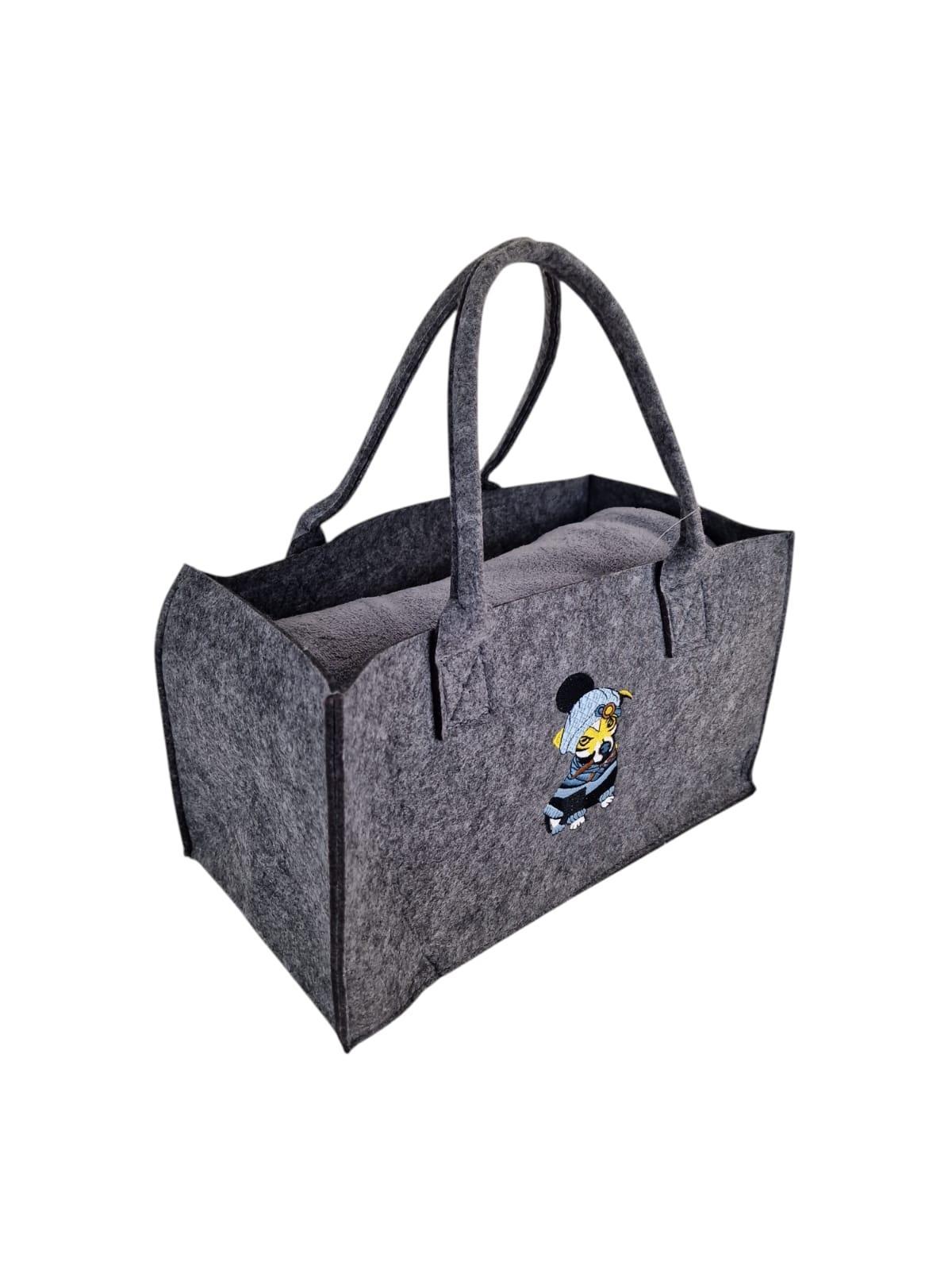 Borsa con Plaid matrimoniale grigio