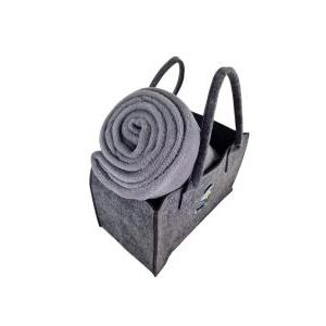 Borsa con plaid matrimoniale grigio