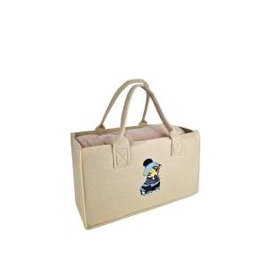 Borsa con plaid matrimoniale beige