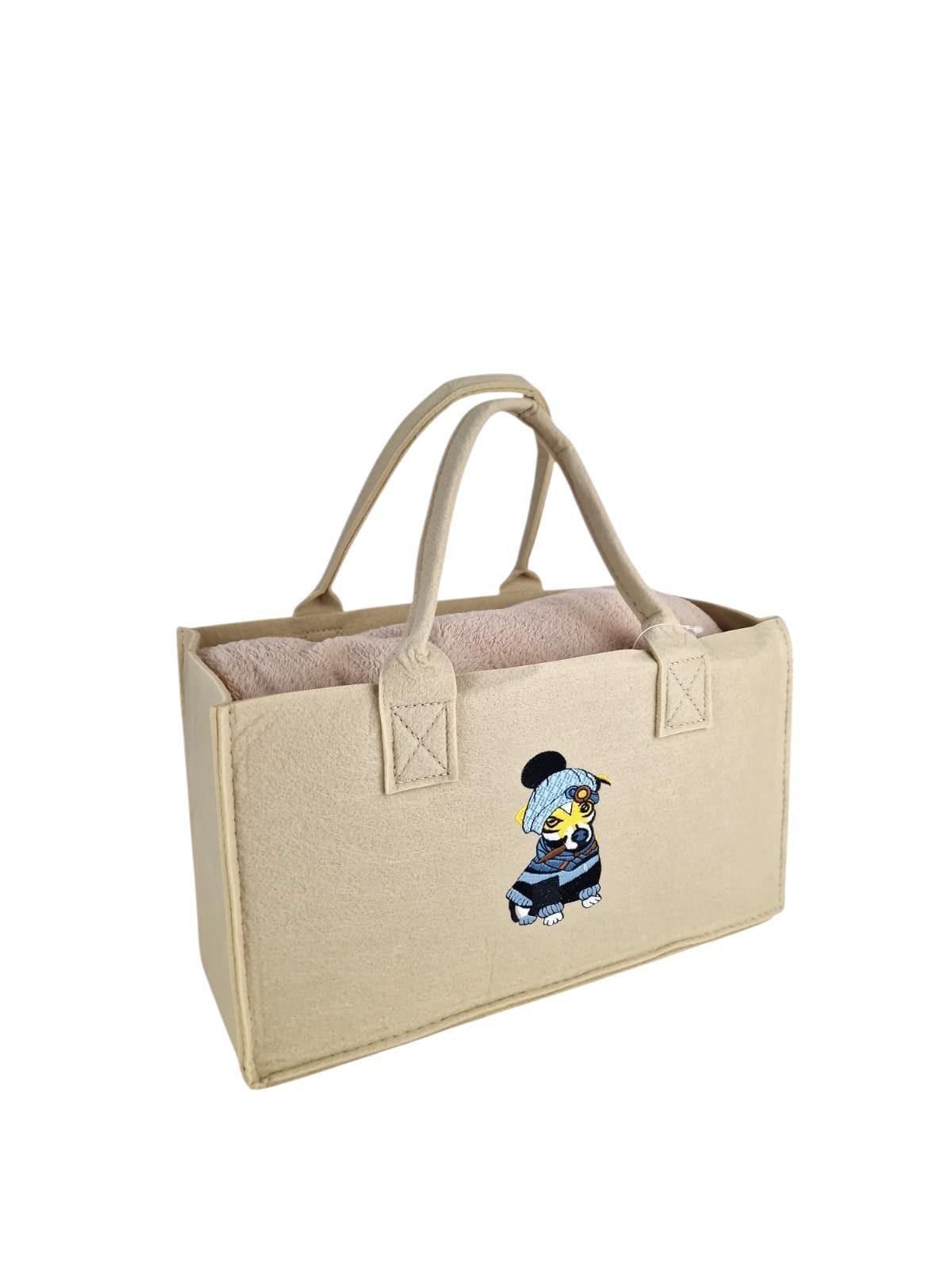 Borsa con Plaid matrimoniale beige