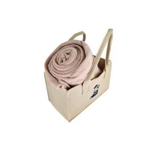 Borsa con plaid matrimoniale beige