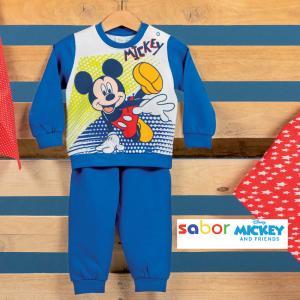 Pigiama bambino in cotone felpato topolino
