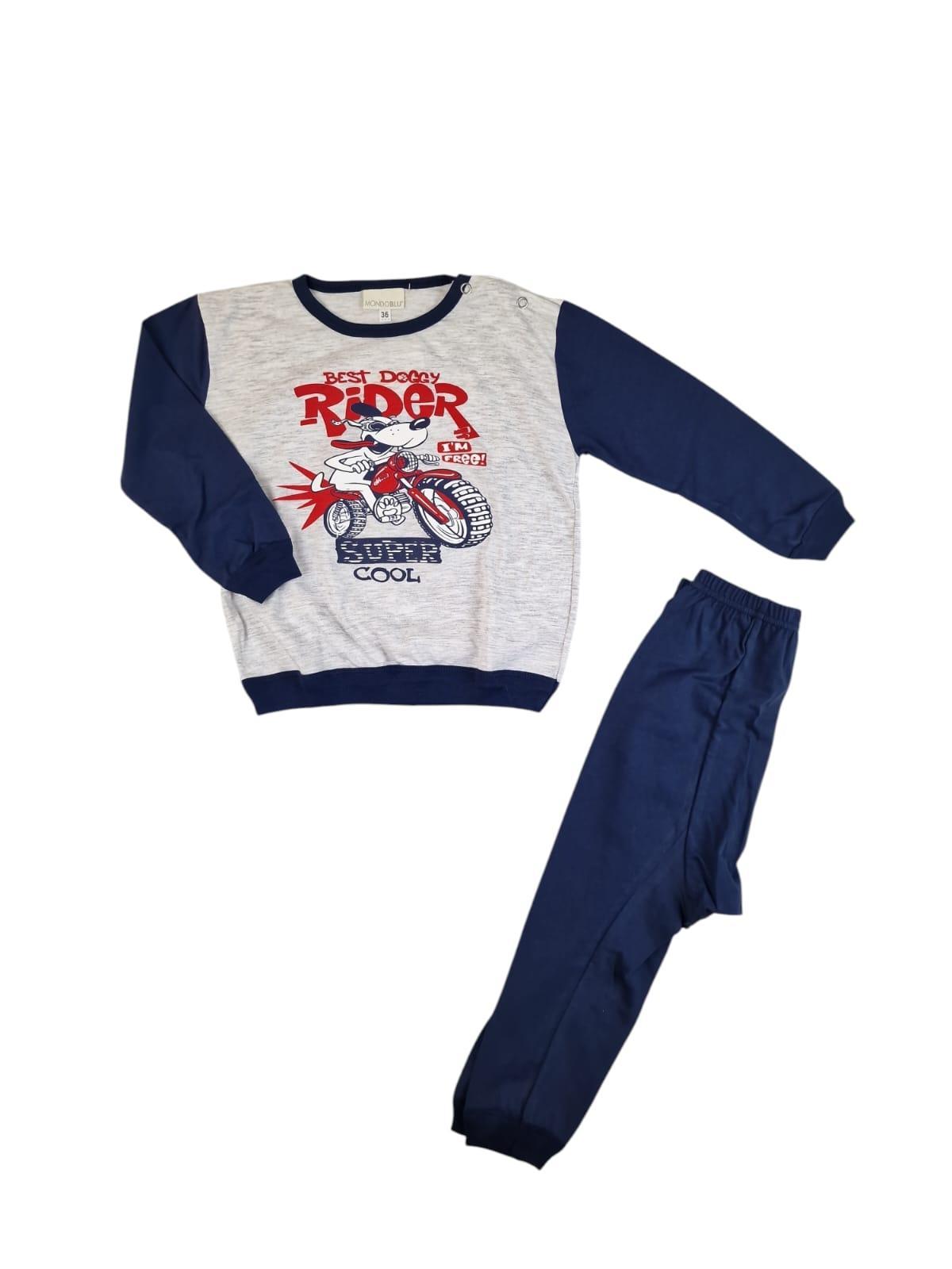 Pigiama cotone jersey manica lunga da bambino