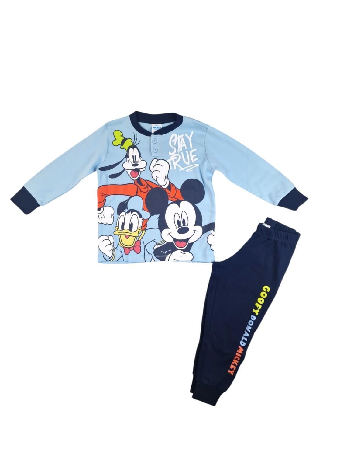 Pigiama bambino in cotone felpato Mickey & Friends