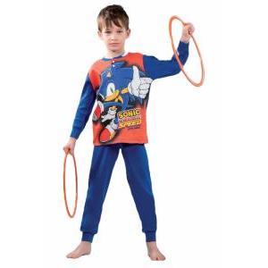 Pigiama bambino in cotone felpato sonic