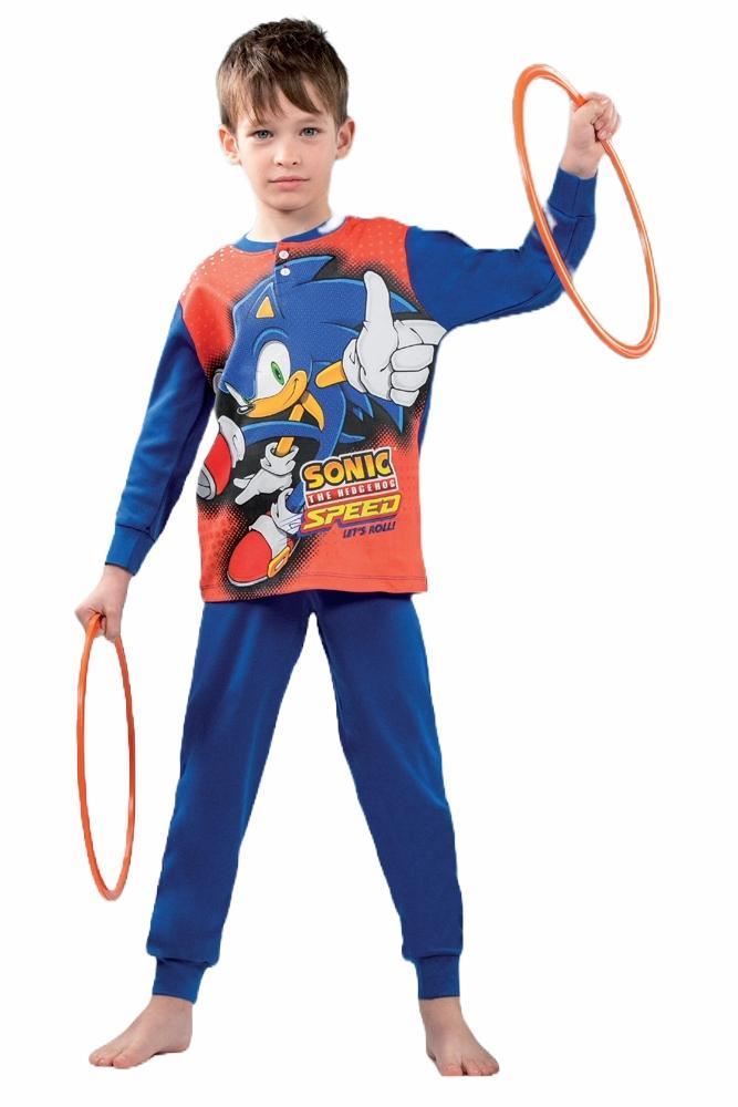 Pigiama bambino in cotone felpato Sonic