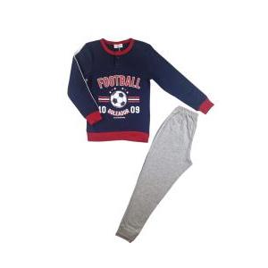 Pigiama bambino in cotone felpato football